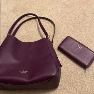 - kate spade purse and matching wallet dark purple